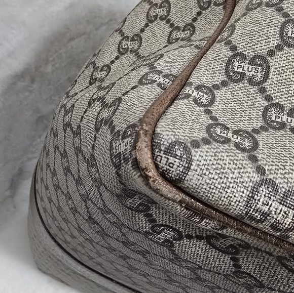 GUCCI GG Plus Canvas Boston Bag PVC Leather Beige - Picture 6 of 16